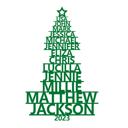 13 Names - Personalised Christmas Tree Ornaments Customised Name Xmas Wooden Decor Gifts for Family Friends-Jessemade AU