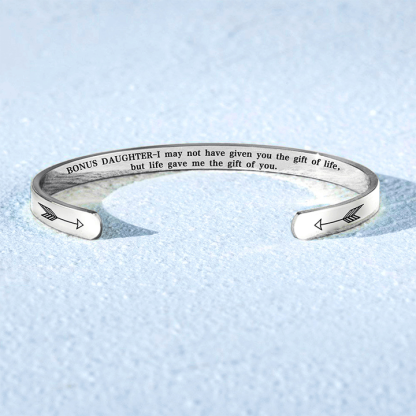 To My Daughter, Life gave me the gift of you, Cuff Bangle Bracelet Gifts For Her-Jessemade AU