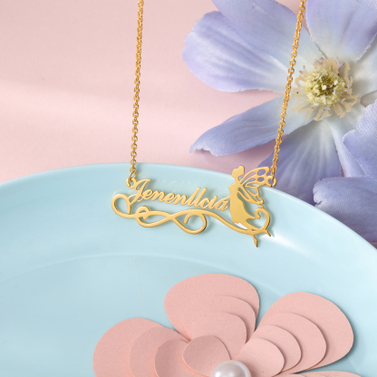 Personalised Butterfly Elf Necklace Custom 1 Name Necklace Gift For Women-Jessemade AU