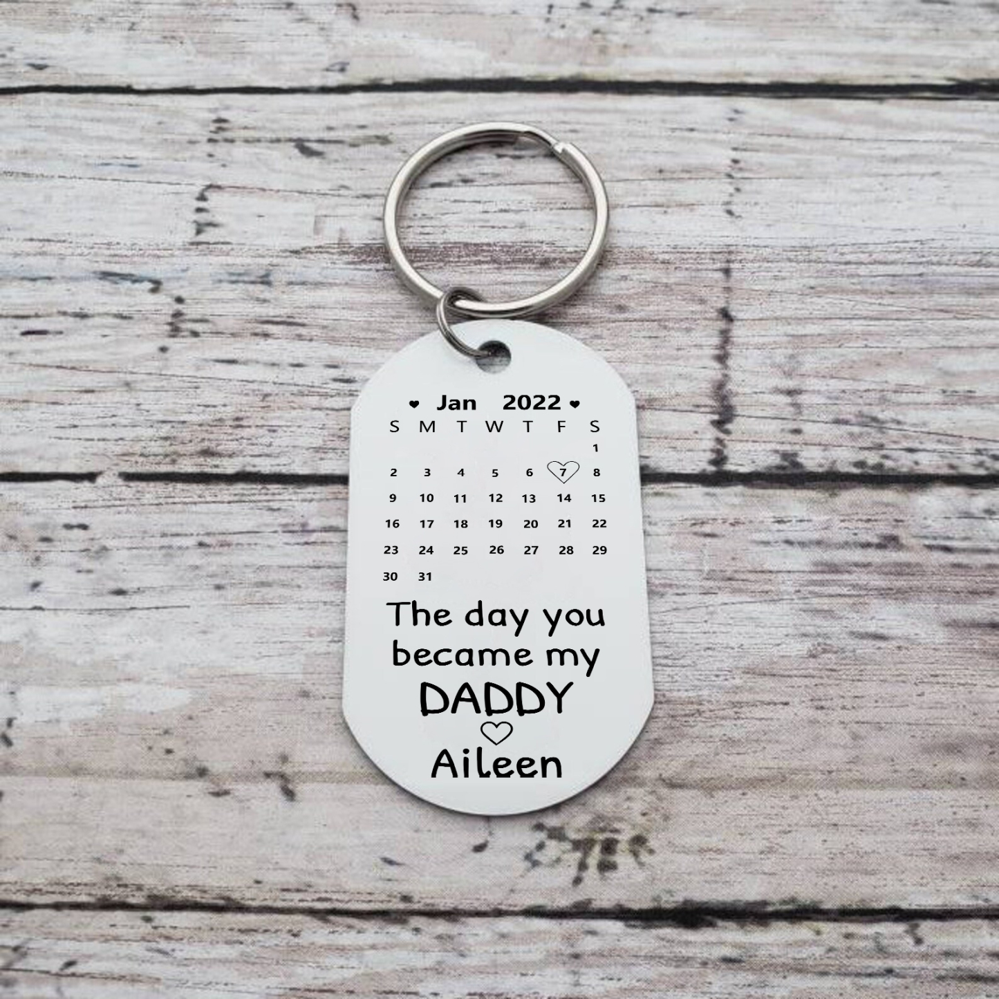 Personalised Calendar Keychain Custom Photo & Name Keychain Gifts For Daddy/Mommy/Mummy-Jessemade AU
