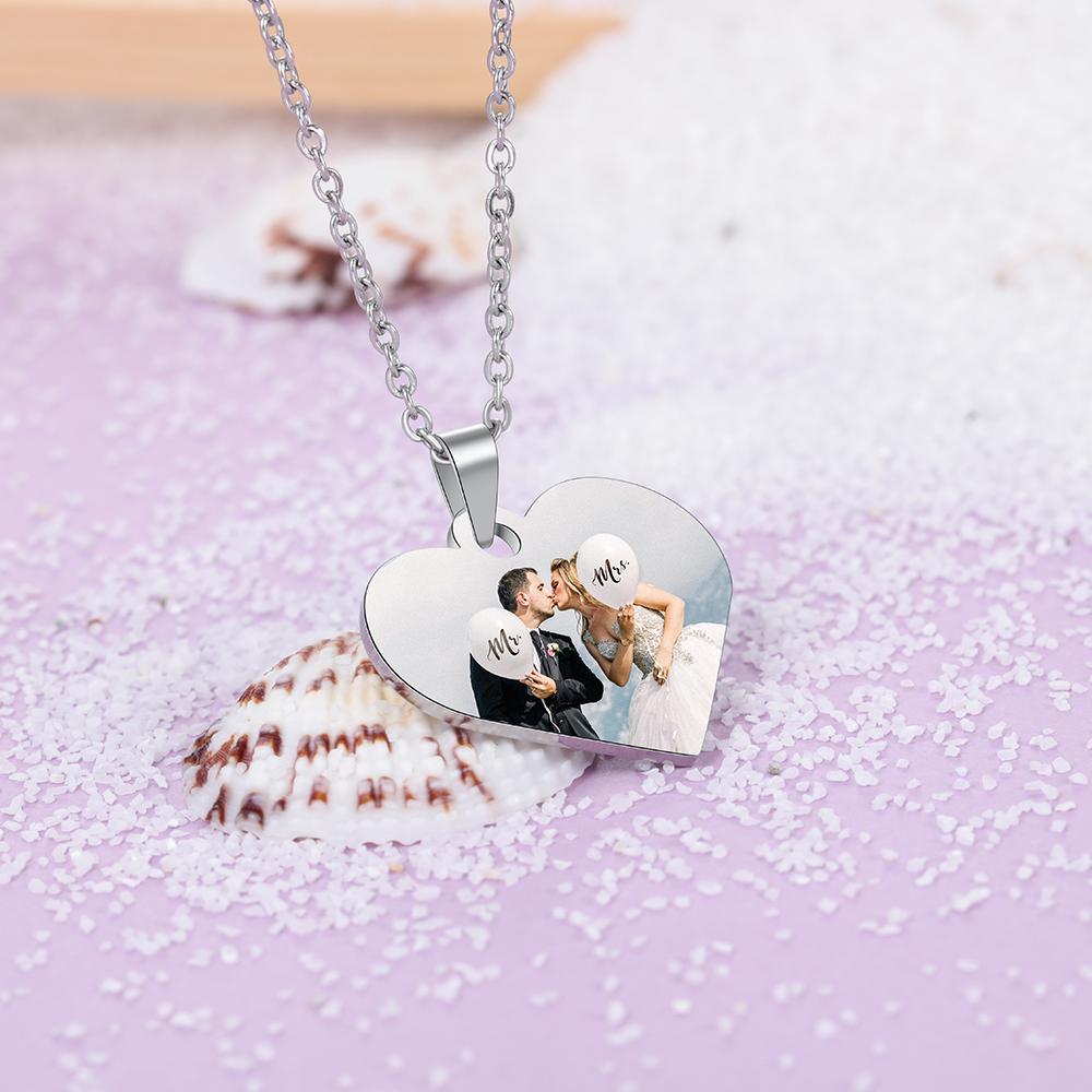 Personalised Heart Necklace Custom Photo Necklace Gifts For Her-Jessemade AU