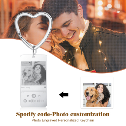 Personalised Rectangular Pendant Spotify Code Keychain-Both side can be customised-Jessemade AU