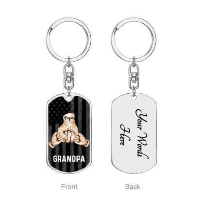 Personalised Fist Bump Keychain Engrave 3 Names For Father/Grandpa-Jessemade AU