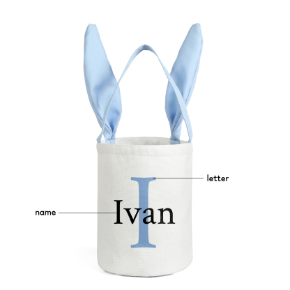 Easter Bunny Tote Bag Personalised Letter & Name Bucket Bag Bunny Basket Gifts For Kids-Jessemade AU