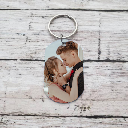 Personalised Couple Photo Keychain Customised 2 Names & Date Keyring Valentine's Day Gifts - From Our First Kiss Till Our Last Breath-Jessemade AU