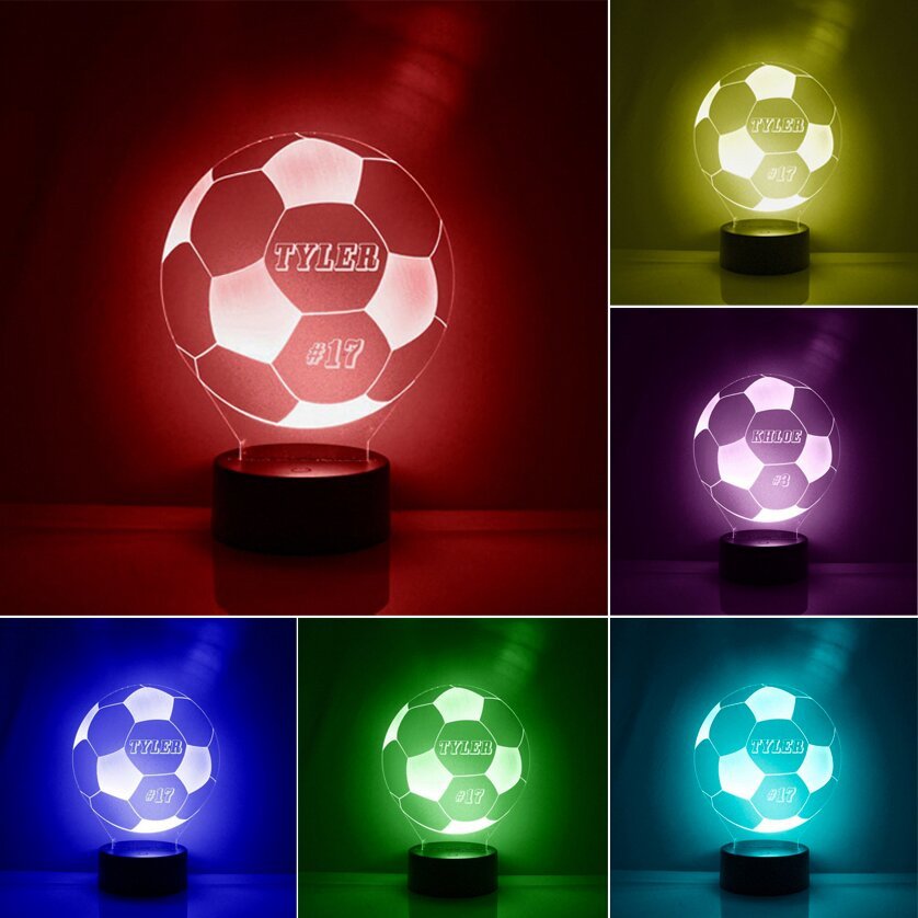 7 colour LED Football Night Light Custom Name & digital Lamp Gifts for Kids-Jessemade AU