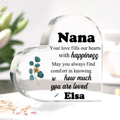Personalised Acrylic Heart Keepsake with Name Heart Sign Special Gift for Nana-Jessemade AU