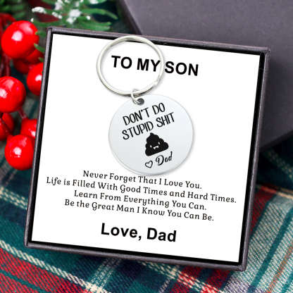 Don't Do Stupid Funny Keychain Custom Text Keyring Personalised Gift For Kids-Jessemade AU