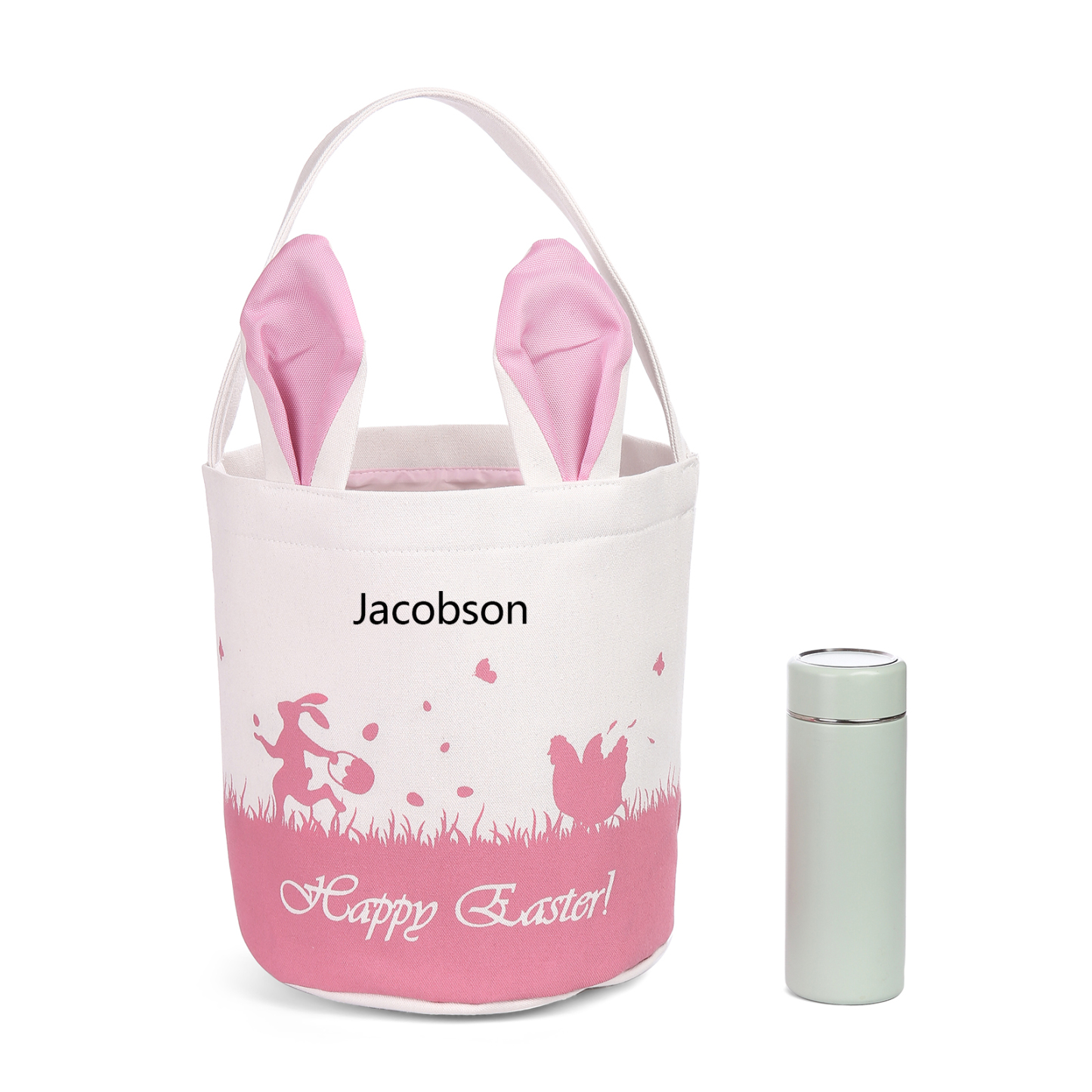 Personalised Bunny Tote Bag Customised with Name Bunny Bucket Bag Easter Gifts-Jessemade AU