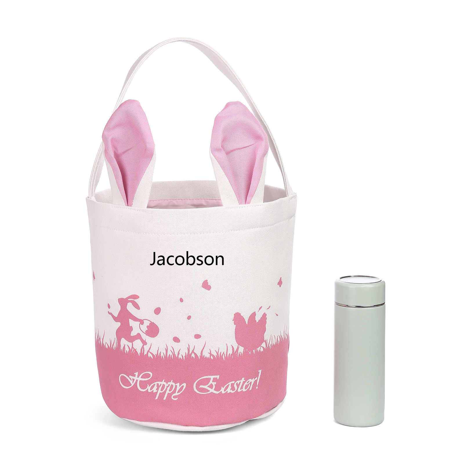 Personalised Bunny Tote Bag Customised with Name Bunny Bucket Bag Easter Gifts-Jessemade AU