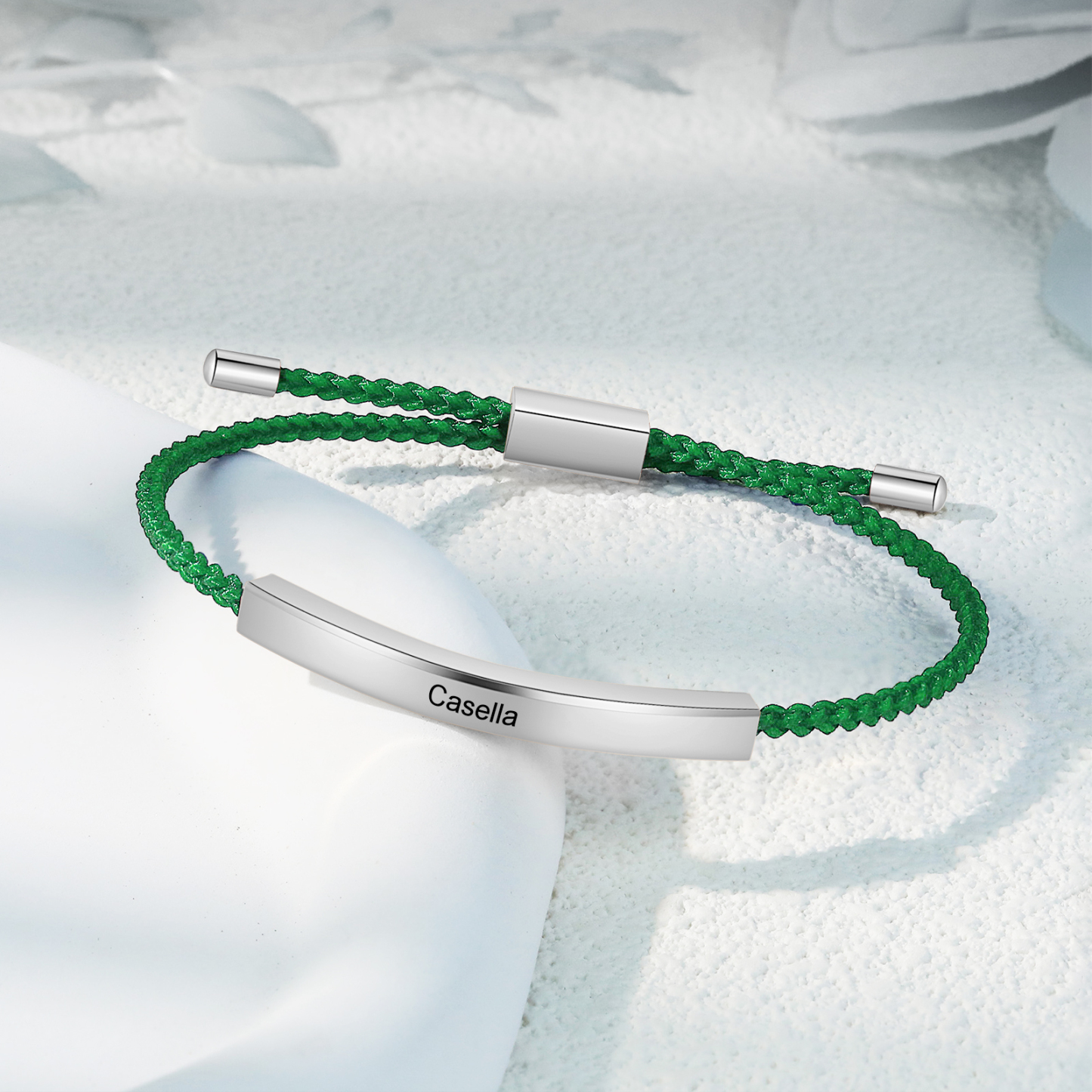 Personalised Braided Rope Bracelet Custom Name & Text Bar Bracelet for Her/Him-Jessemade AU