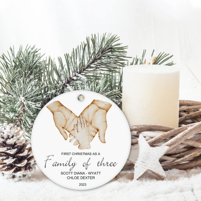 Personalised Christmas Tree Ornaments Wooden Palm Christmas Pendant Custom Text Gifts for Family Friends-Jessemade AU