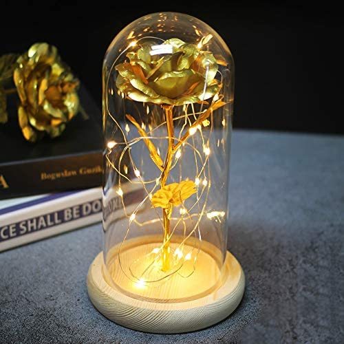 Personalised Eternal Glass Dome Rose Night Light Valentine's Day Gifts For Her-Jessemade AU