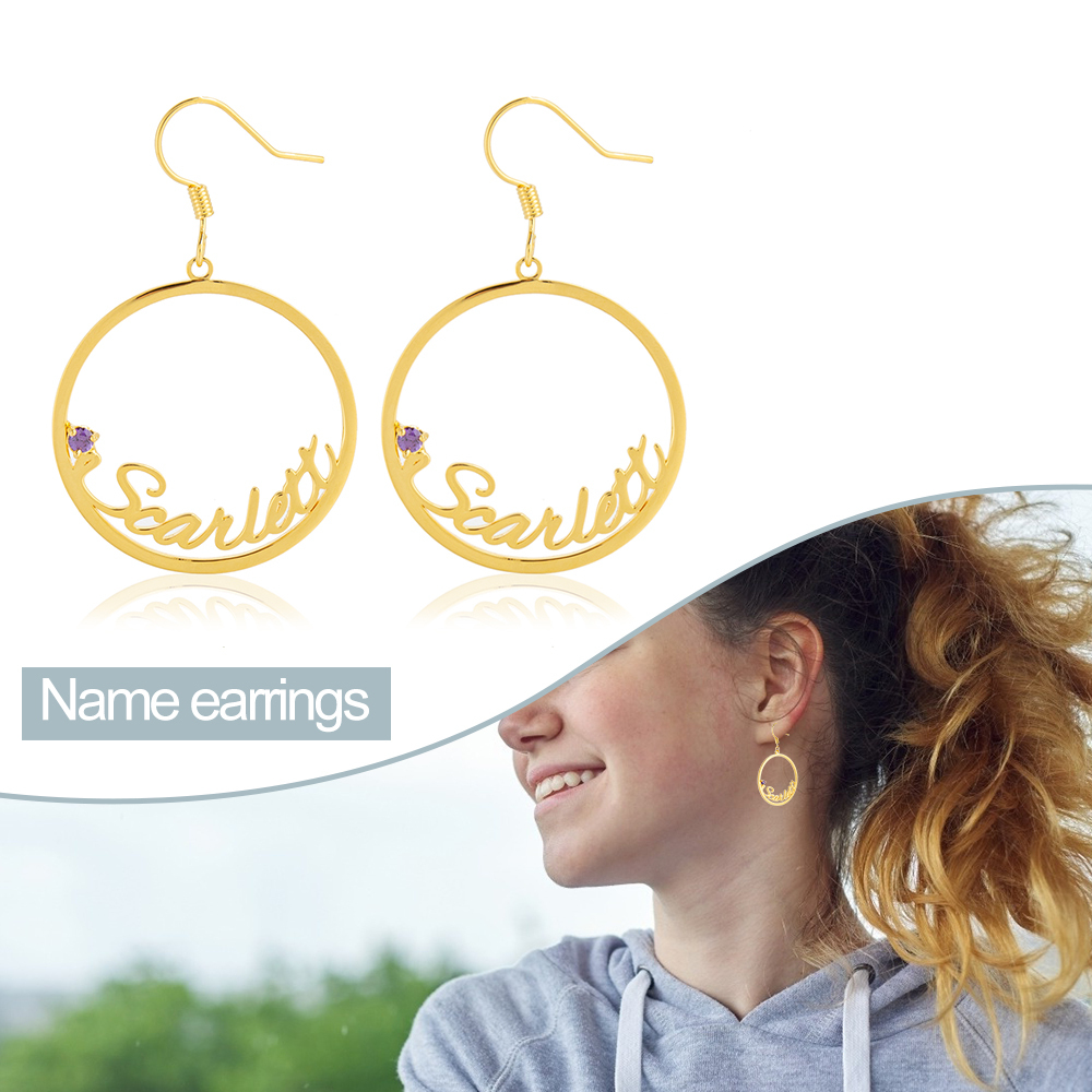 Personalised Name Earring Customised Name Hoop Earrings for Her-Jessemade AU