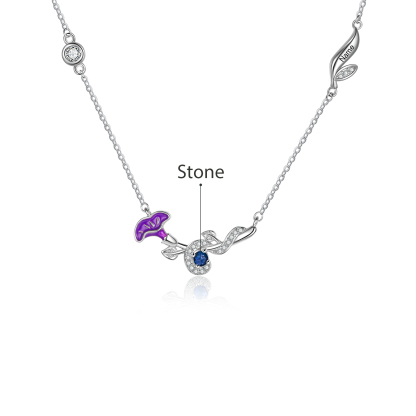 Personalised September Birthflower Necklace With Birthstone Best Gift For Her-Jessemade AU