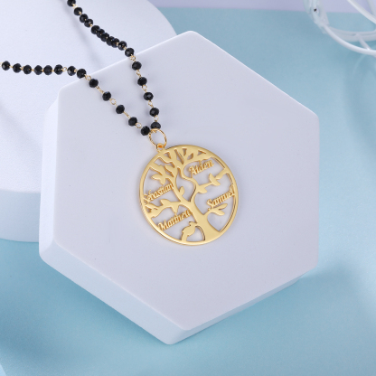 Personalised Family Tree Necklace Custom 4 Names Necklace Gift For Mother-Jessemade AU