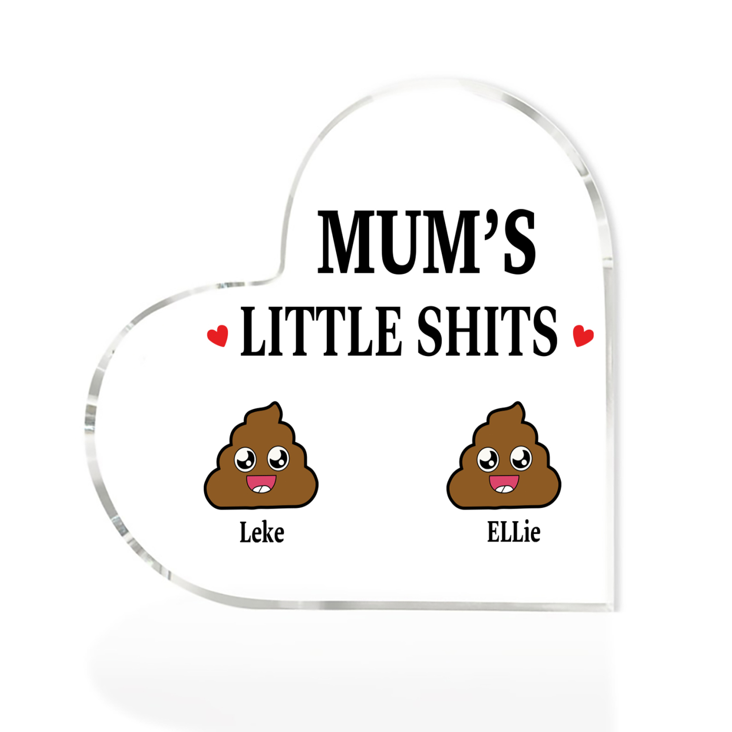 2 Names - Personalised Acrylic Heart Keepsake Custom Name Ornaments Mother's Day Funny Gifts for Mum-Jessemade AU
