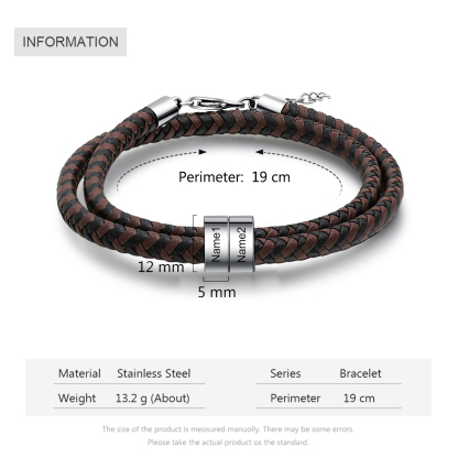 Personalised 2 Beads Men's Bracelet For Him-Jessemade AU