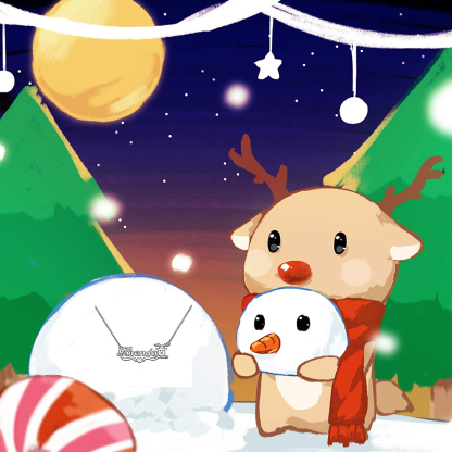 Personalised Reindeer Necklace Custom 1 Name Necklace Gift For Women-Jessemade AU