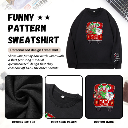 4 Names - Personalised Christmas Sweatshirt Custom Name & Text Sweatshirt Mimi Claus Sweatshirt Gift for Family -Jessemade AU