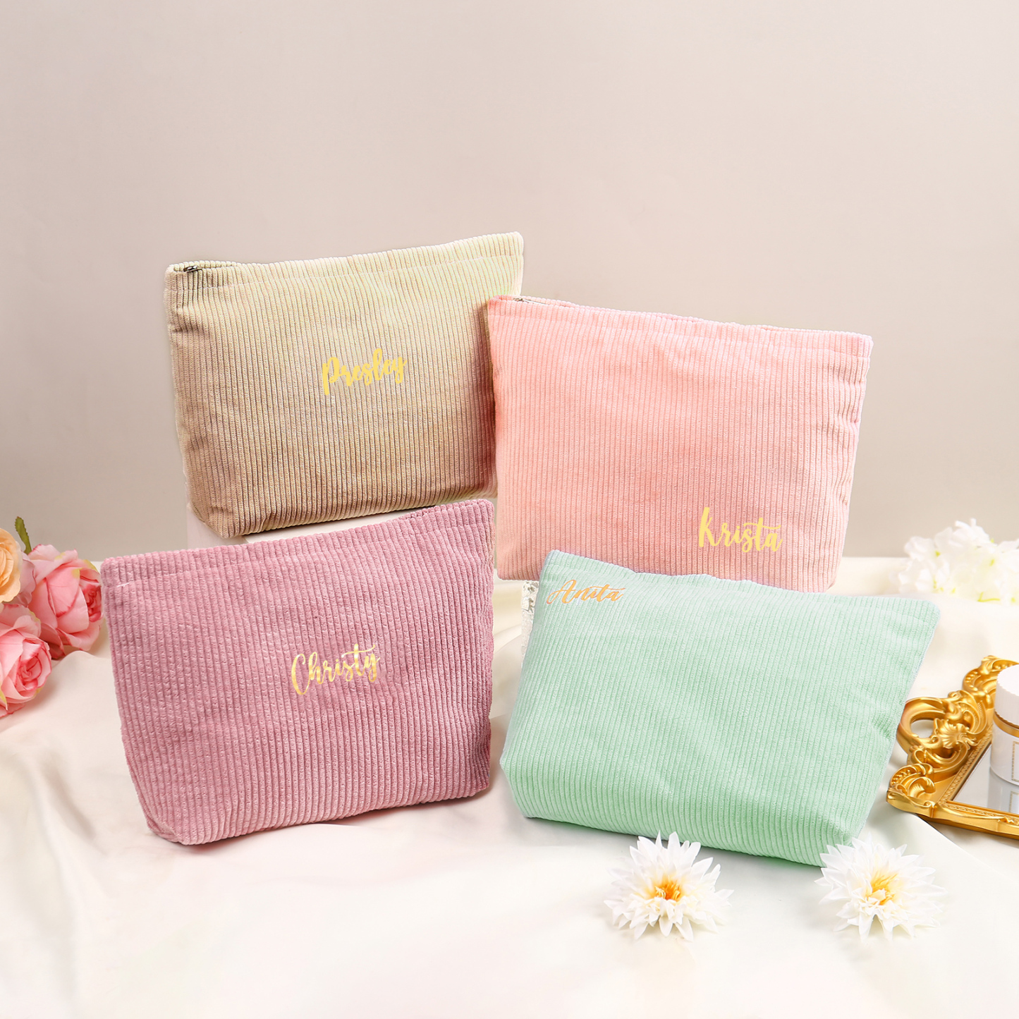 Personalised Name Multi-Functional Storage Bag Custom Zipper Makeup Bag Jewelry Storage Gifts for Her -Jessemade AU