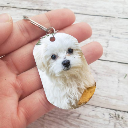 Personalised Mother Photo Keychain "I Love You Mum" Dog Tag Keyring-Jessemade AU