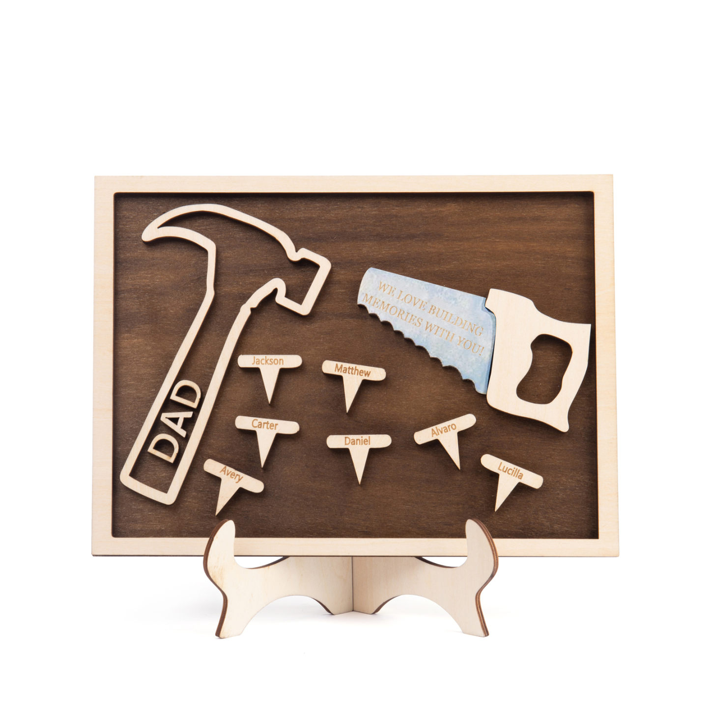 Dad Tool Set Wood Signs Custom 7 Names Father’s Day Handyman Construction Dad Sign-Jessemade AU