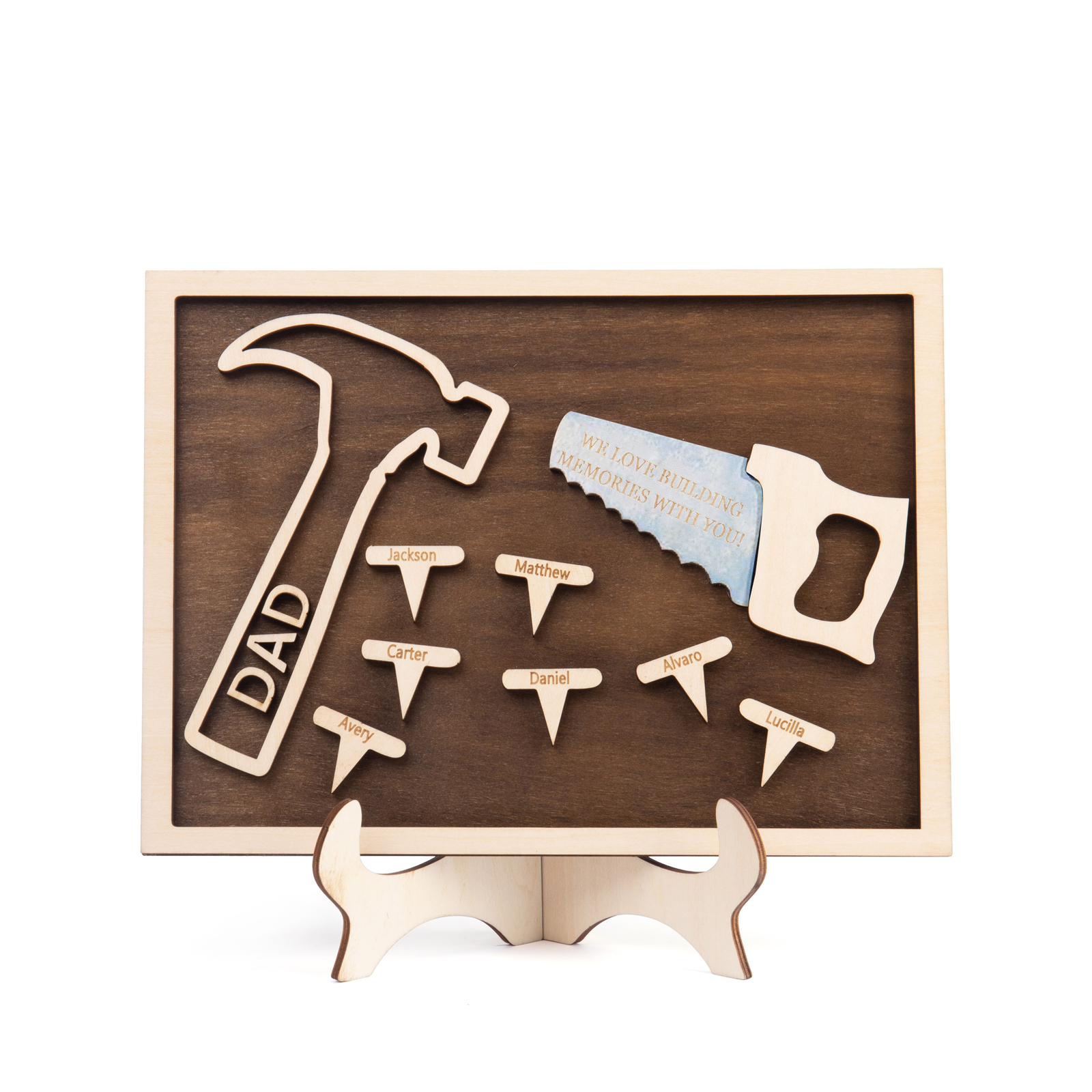 Dad Tool Set Wood Signs Custom 7 Names Father’s Day Handyman Construction Dad Sign-Jessemade AU