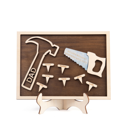 Dad Tool Set Wood Signs Custom 7 Names Father’s Day Handyman Construction Dad Sign-Jessemade AU
