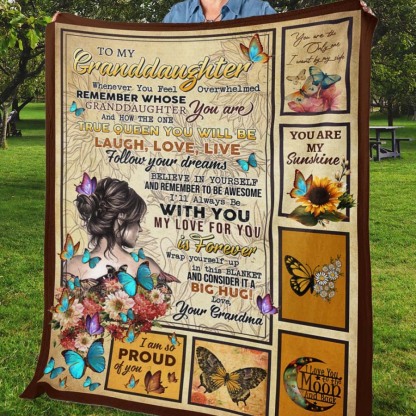 Grandma To Granddaughter, When Ever You Feel Overwhelmed, Fleece Blanket-Jessemade AU