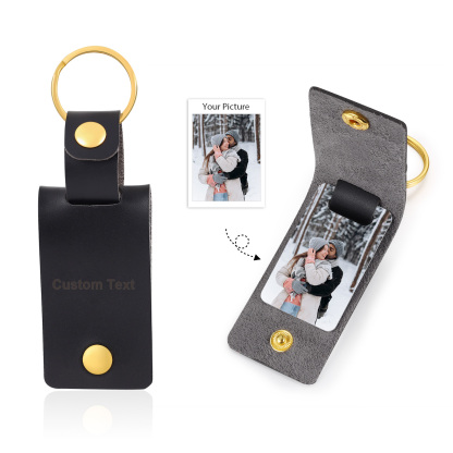 Personalised Photo Keychain Customised with Text Leather Keyring Couple Keychain Gift for Him/her-Jessemade AU
