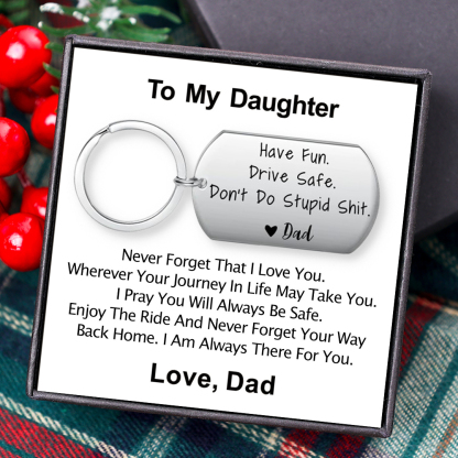 Drive Safe Don’t Do Stupid From Mom/Mum/Dad Funny Keychain for Kids-Jessemade AU