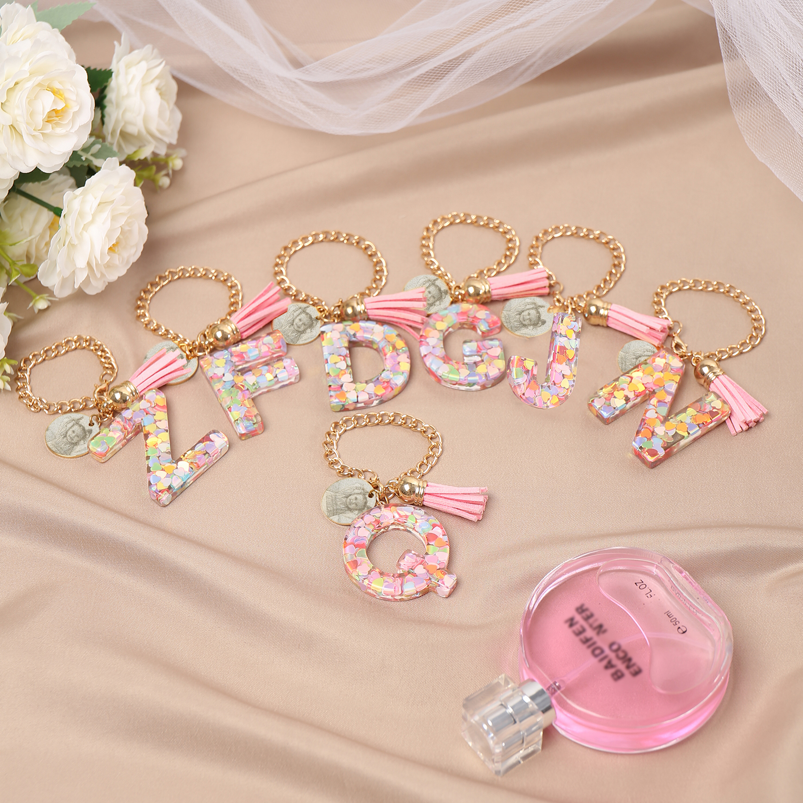 Personalised 26 Letters Pendant Custom 1 Photo Hanging Ornament Back-to-School Gift for Girls-Jessemade AU