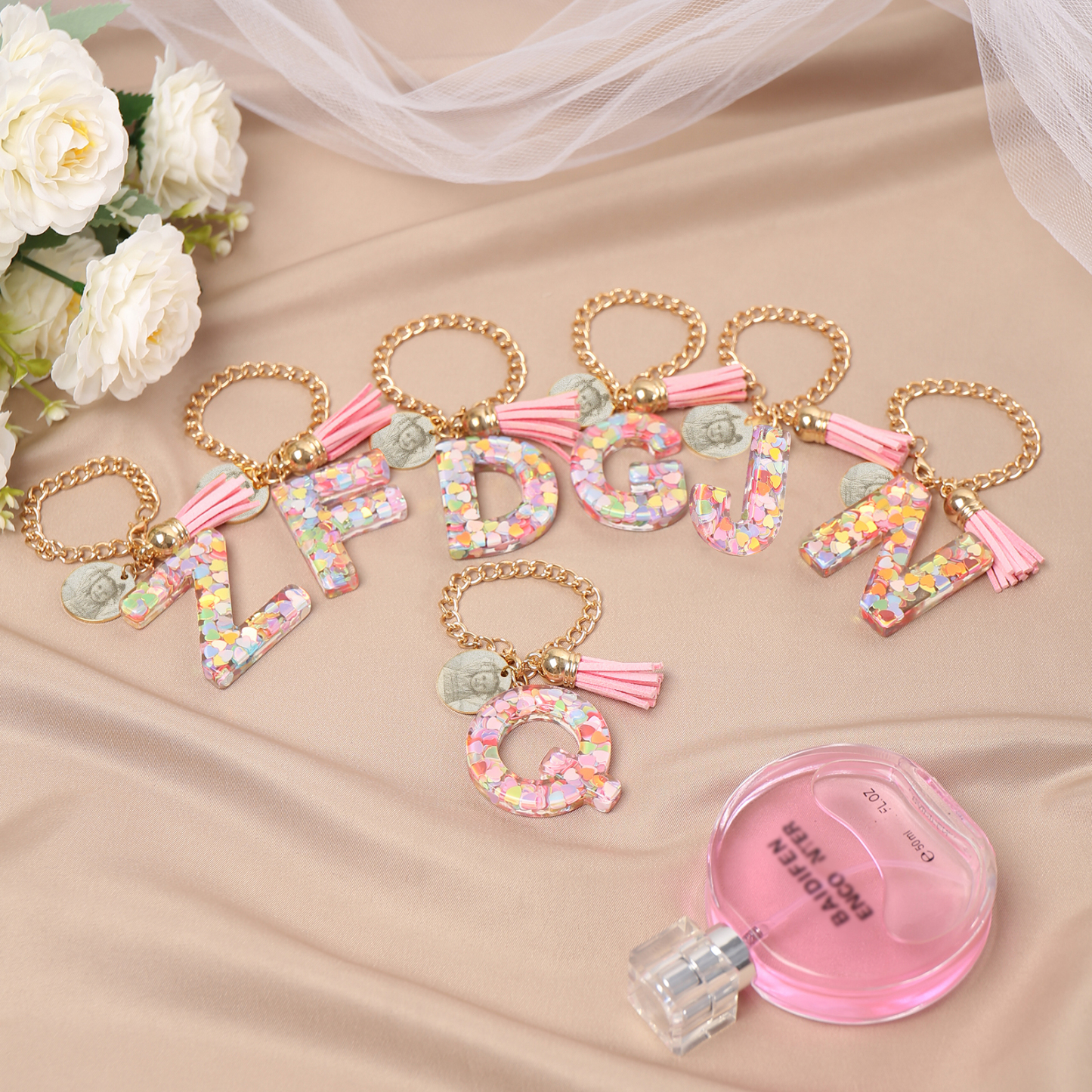 Personalised 26 Letters Pendant Custom 1 Photo Hanging Ornament Back-to-School Gift for Girls-Jessemade AU