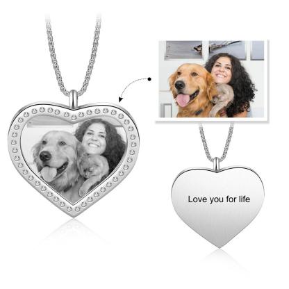 Personalised Heart Photo Necklace Custom Picture Necklace Gifts For Her-Jessemade AU