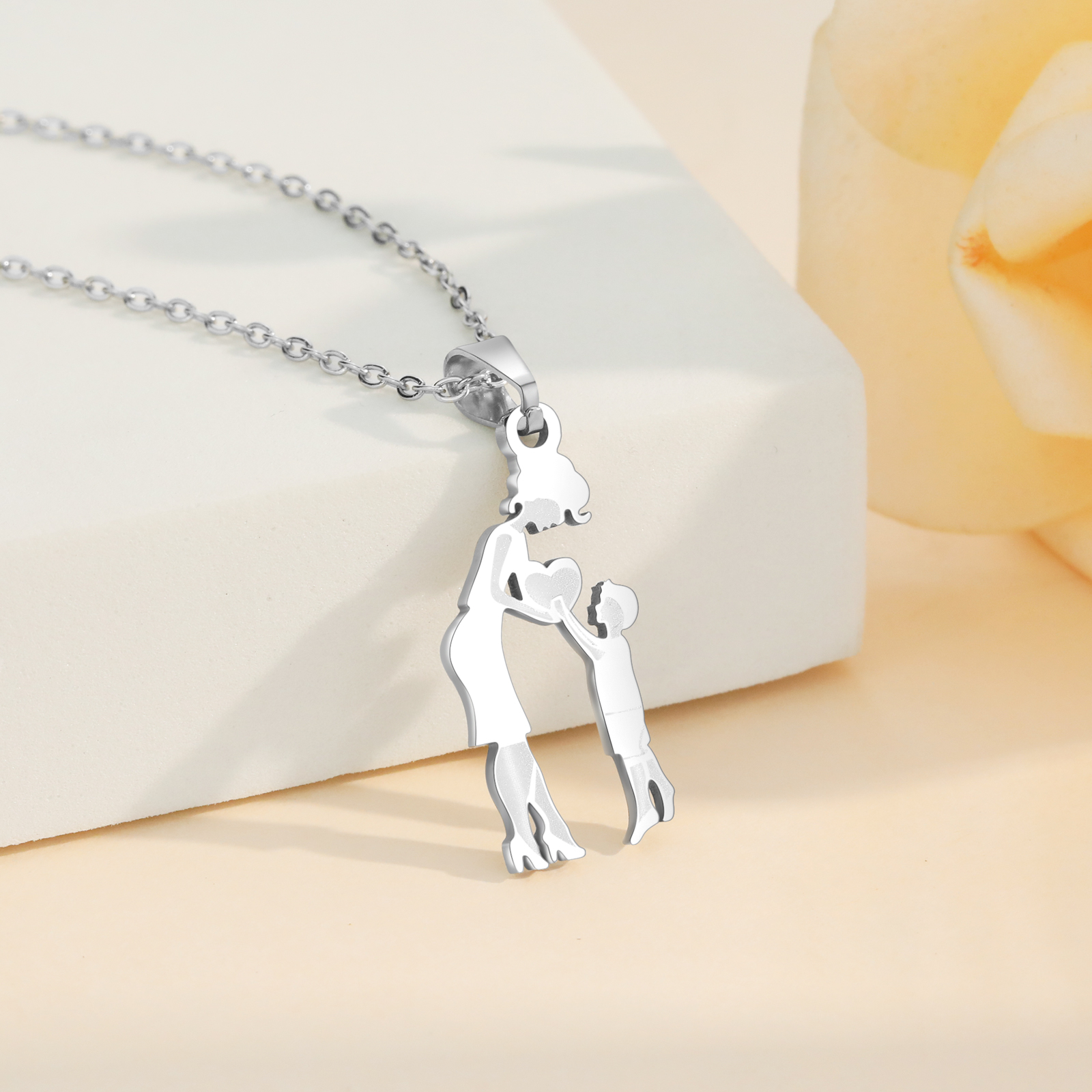 Women Necklace Mother & Son Pendant Necklace Stainless Steel Mother's Day Gifts for Mum-Jessemade AU