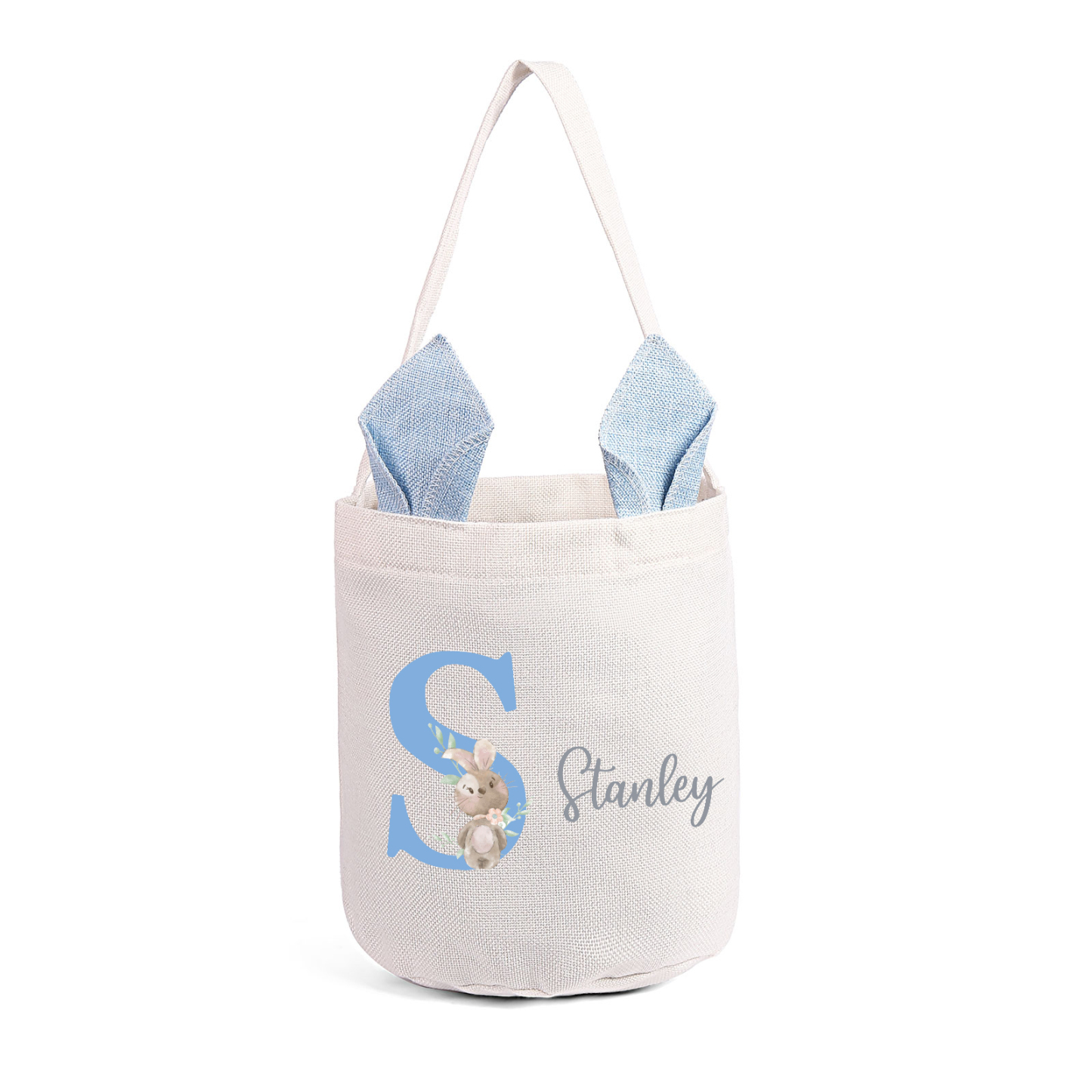 Personalised Bunny Tote Bag Custom Name & Letter Bunny Bucket Bag Easter Gifts for Kids-Jessemade AU