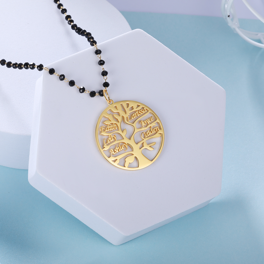 Personalised Family Tree Necklace Custom 6 Names Necklace Gift For Mother-Jessemade AU