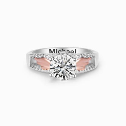 Personalised Circle Wings Memorial Ring - I Am Not A Widow. I'm A Wife To A Husband With Wings-Jessemade AU