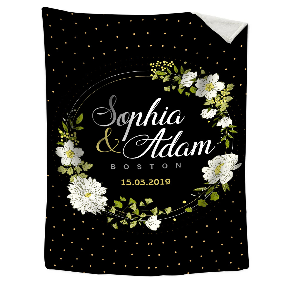 Personalised Couple Blanket Customised 2 Names & Date Blanket Valentine's Day Gift for Him/Her-Jessemade AU