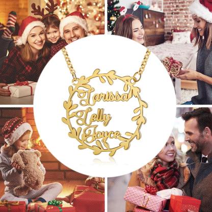 Personalised Circle Necklace Custom 3 Names Necklace Gift For Her-Jessemade AU