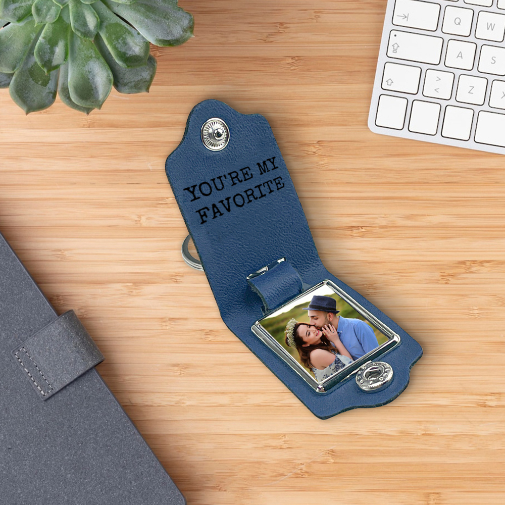 Pinky Swear Personalised Photo Keychain Customised Text & 2 Letters Leather Keyring Valentine's Day Gifts for Couples-Jessemade AU