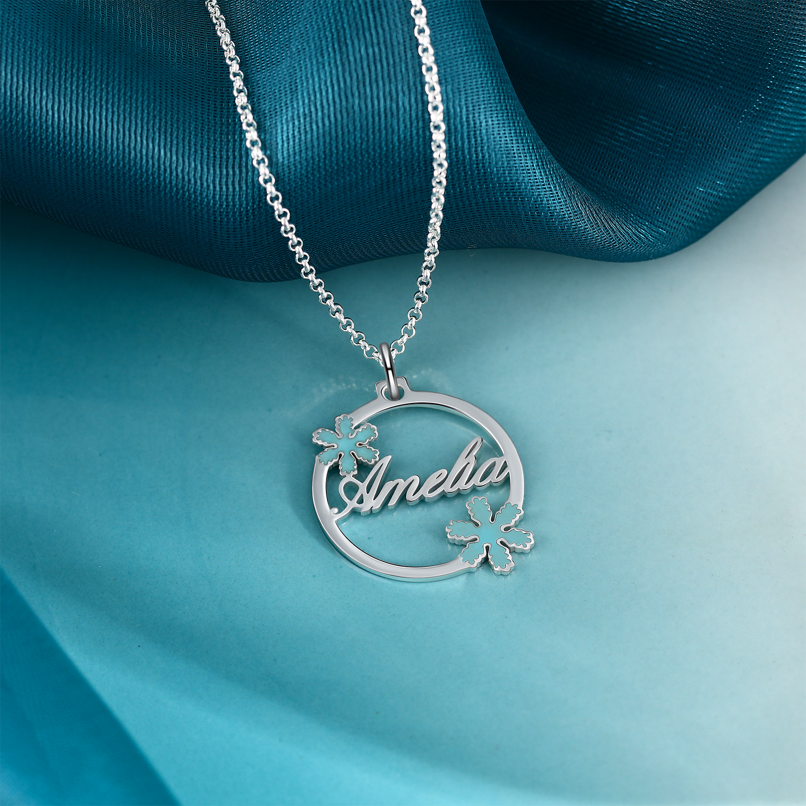 Personalised Snowflake Necklace Custom 1 Name Necklace Gift For Her-Jessemade AU