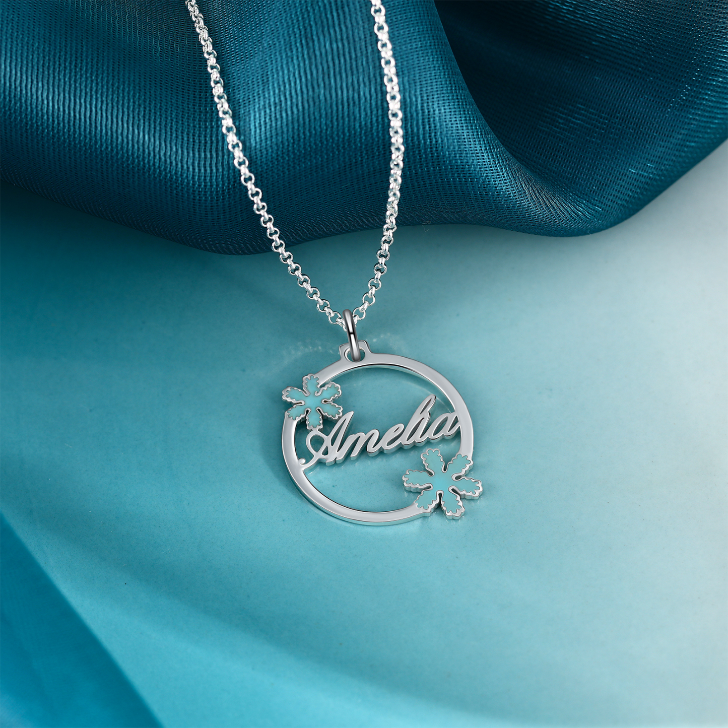 Personalised Snowflake Necklace Custom 1 Name Necklace Gift For Her-Jessemade AU