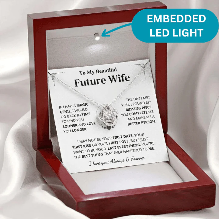 To My Beautiful Future Wife Necklace Love Knot Necklace Gift Set - I Love You Always & Forever-Jessemade AU