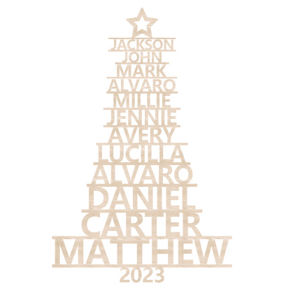 12 Names - Personalised Christmas Tree Ornaments Customised Name Xmas Wooden Decor Gifts for Family Friends-Jessemade AU