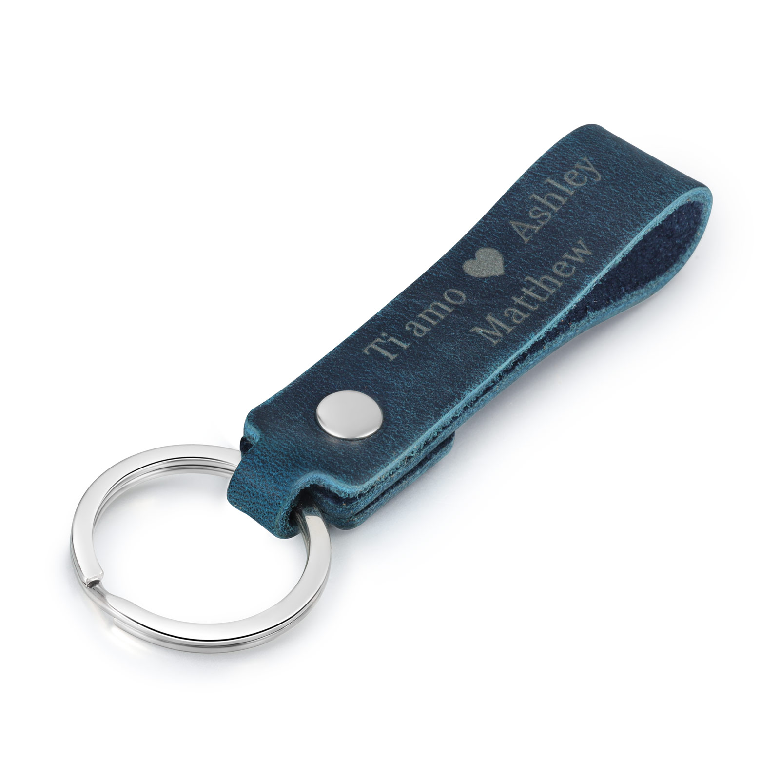 Personalised Leather Keychain Customised with 2 Names & Text Keyring Couple Keychain Gift for Him/her-Jessemade AU