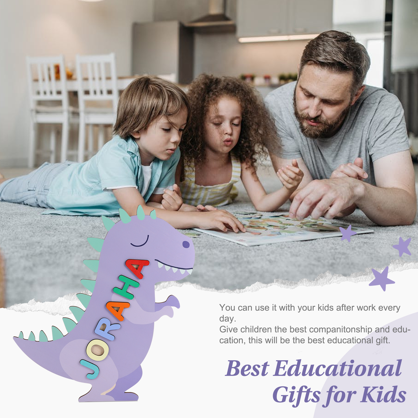 Customised Kid's Wooden Name Puzzle Toy for Toddlers Early Learning Child Toy-Jessemade AU