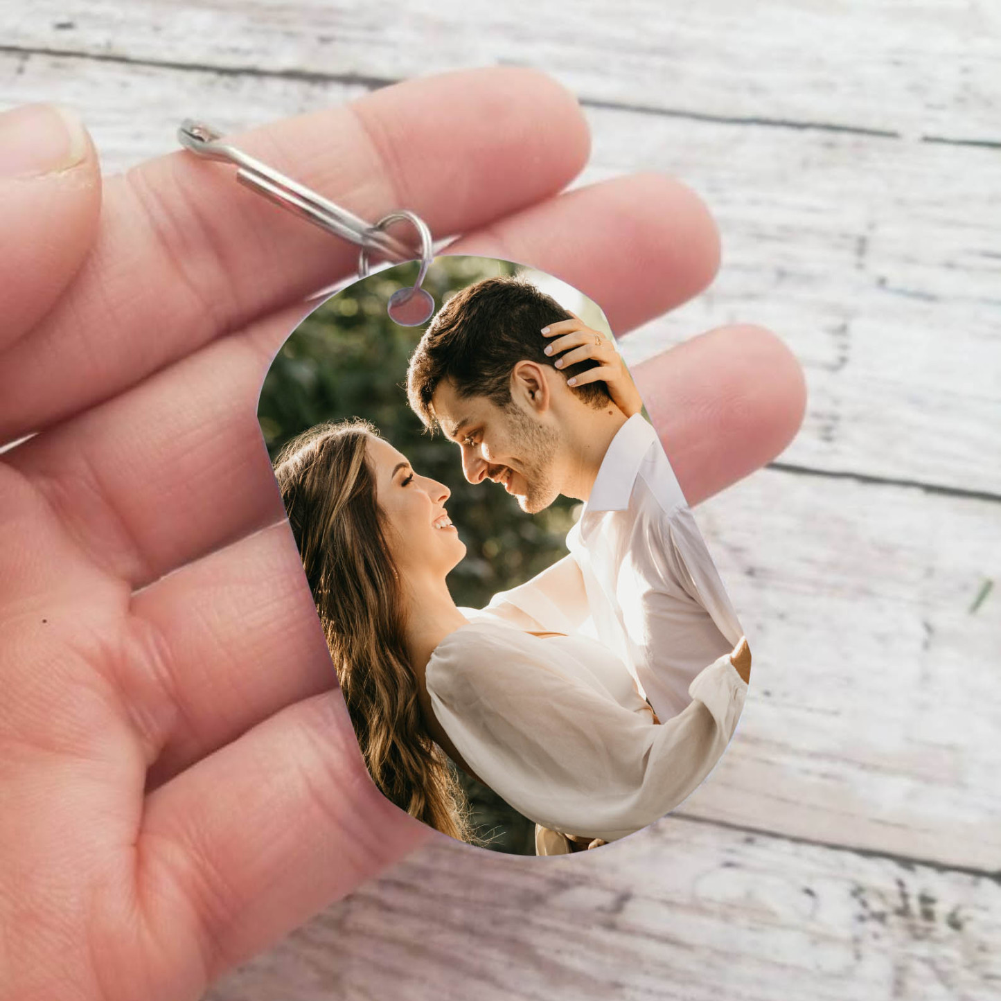 To My Wife/Husband Custom Photo Keyring Couple Keychain Stainless Steel Keychain Valentine's Day Gift for Couples-Jessemade AU
