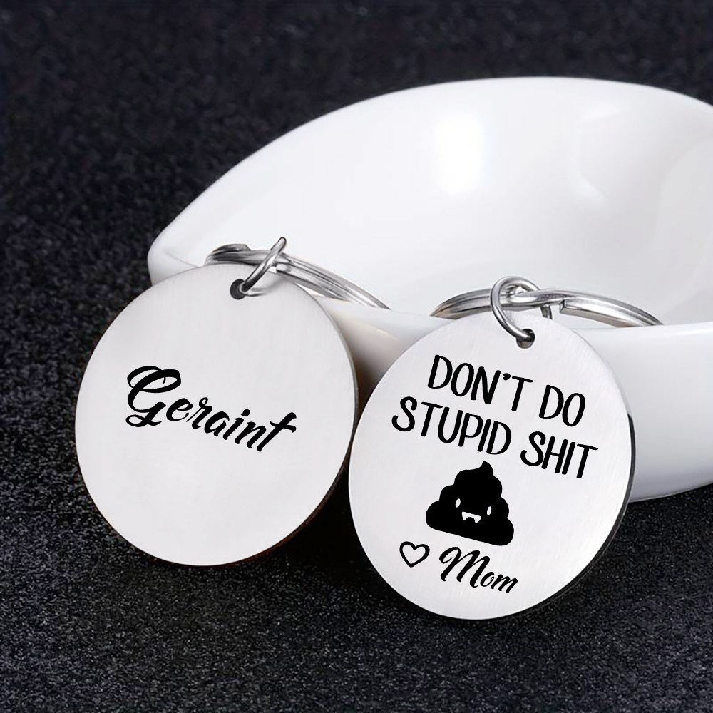 Don't Do Stupid Funny Keychain Custom Text Keyring Personalised Gift For Kids-Jessemade AU